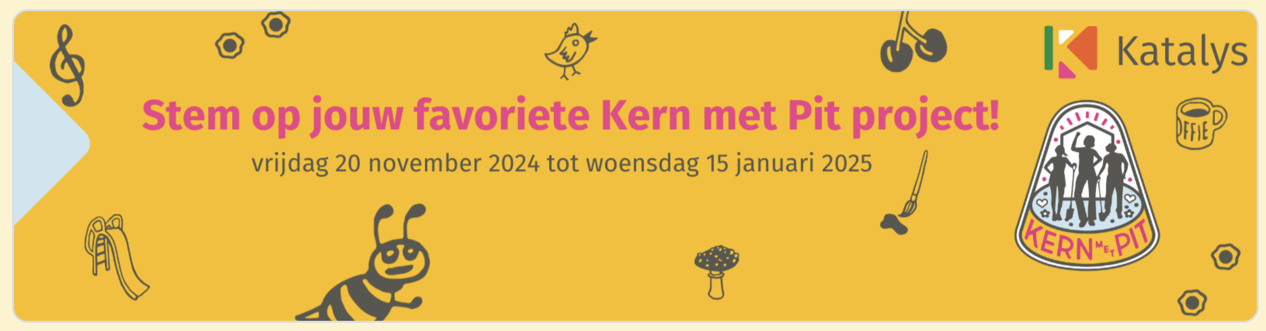 Stem vóór 15 januari op ons landelijk genomineerde Kern met Pit project “Educatie op locatie”
